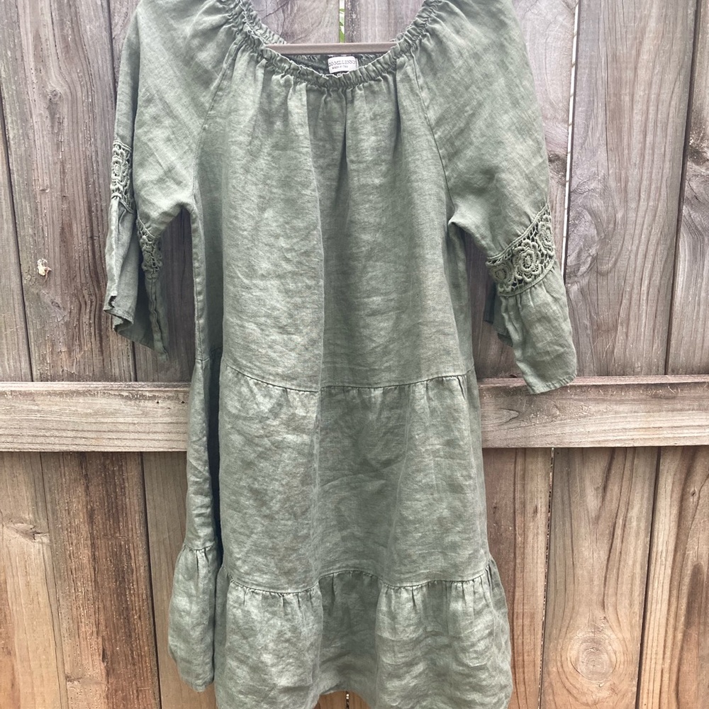 Terzo Millennio  linen green dress